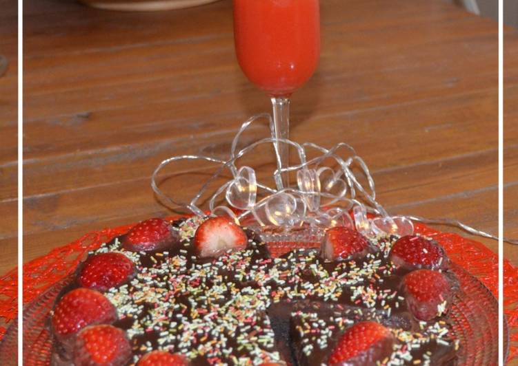 Tarta de chocolate y fresas con Thermomix