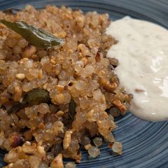 A picture of Sabudana khichdi breakfast.