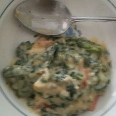 A picture of Creamed spinach and bacon.
