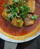 Đậu hủ dồn thịt sốt cà chua