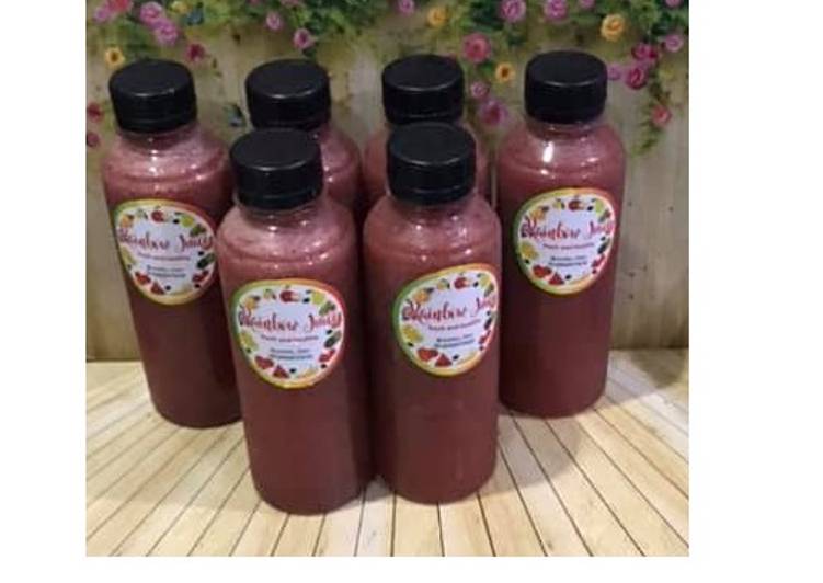 Cara Gampang Membuat Diet Juice Cantaloupe Orange Strawberry Raspberry Blueberry yang Enak