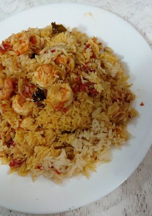 A picture of Prawns pulao/ easy to cook and tasty.