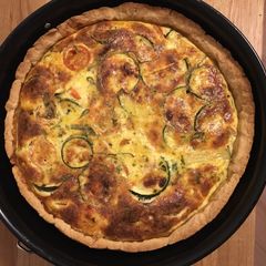 Zucchini & Cherry Tomatoes Quiche A picture of Zucchini & Cherry Tomatoes Quiche.