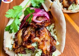 Taco árabe de setas adobadas