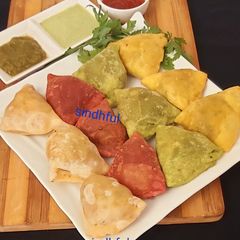 A picture of Multicolor Samosas..Healthy version.