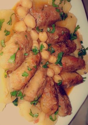 صورة لوصفة اصابع دجاج ولوبيا خضراء