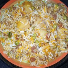 A picture of Potato & Pea Biryani.