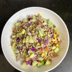 A picture of Healthy Rainbow 🌈 Salad (Eat Rainbow - 6 Colours, 6Superfoods in One Plate).
