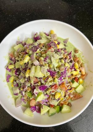 A picture of Healthy Rainbow 🌈 Salad (Eat Rainbow - 6 Colours, 6Superfoods in One Plate).