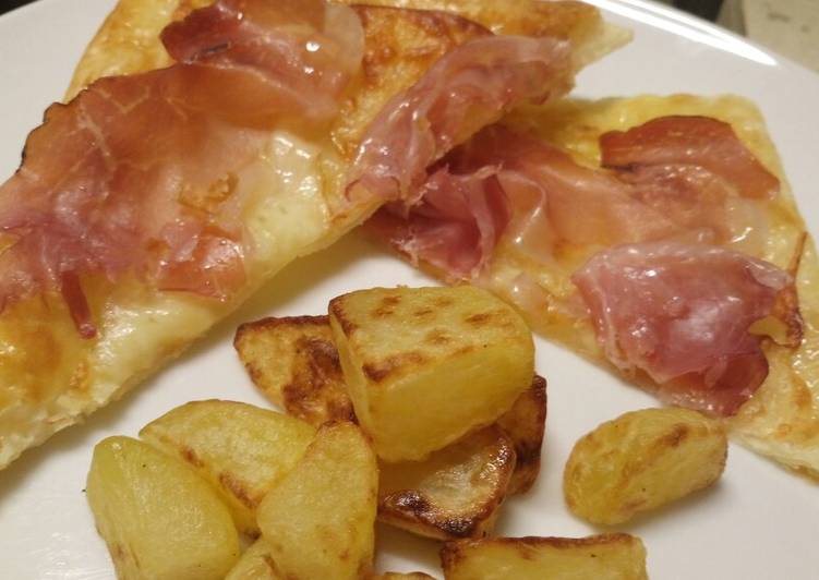 Speck and scamorza triangle puffs