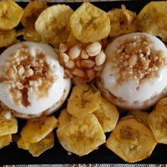 Banana Peanut Praline Ice Cream With Banana Chips A picture of Banana Peanut Praline Ice Cream With Banana Chips.