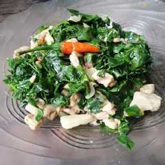 รูปของ Tumis daun kelor+tempe