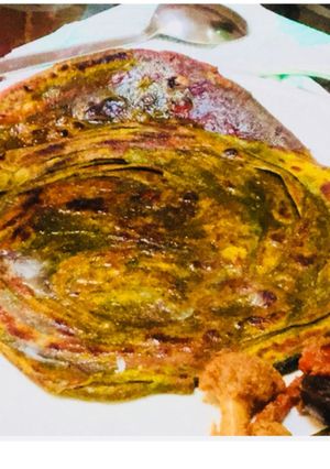 A picture of Rainbow Lachha Paratha.