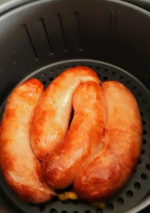Foto de Linguicinha de frango na fritadeira elétrica