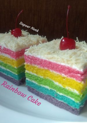 Foto resep Rainbow Cake Kukus Ny.Liem Super Lembut