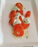 Zanahorias rellenas con crema de verdeo