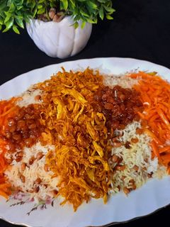 عکسی از دستور لوبیا پلو با مرغ با طعم ادویه کاری