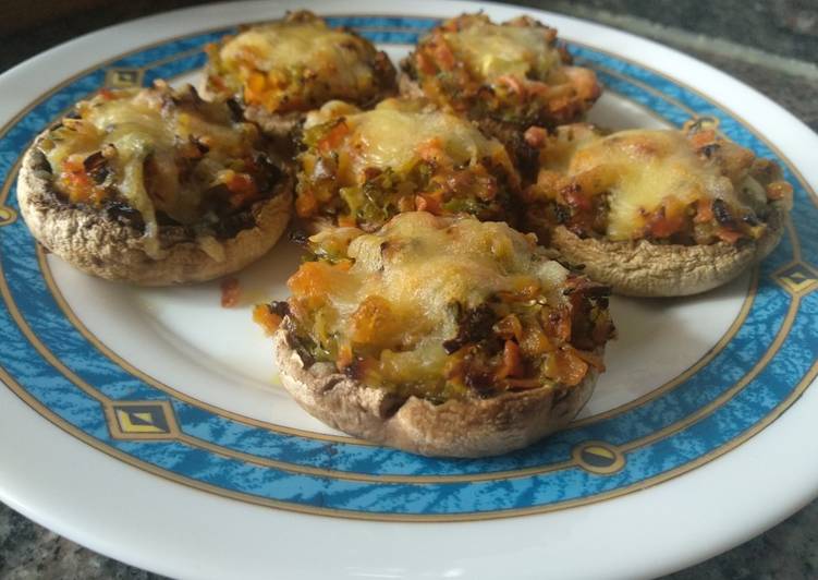 Champiñones rellenos de verduras