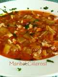 Sopa de verduras con caldo de pollo