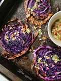 Roasted red cabbage with almond vinaigrette