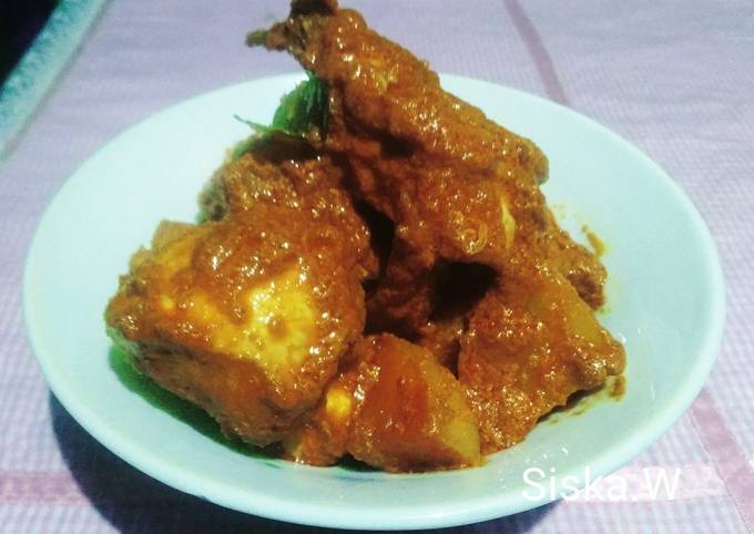 Rendang Ayam Kentang (bumbu beli)