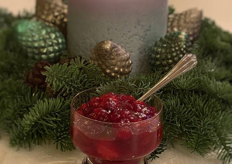 cranberry sauce with ginger pear spices recipe main photo