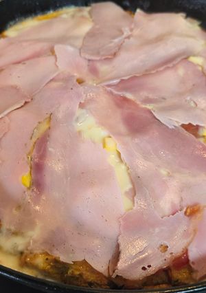 Una foto de Pizza de pollo sin harinas