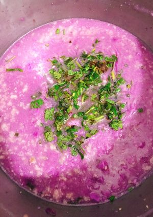 Hình của món Canh khoai mỡ thịt bằm.