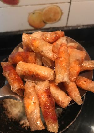 Hình của món Nem gỏi chả ram tôm đất Bình Định.