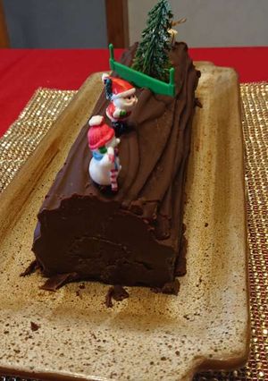 Une photo de Bûche chocolat marron