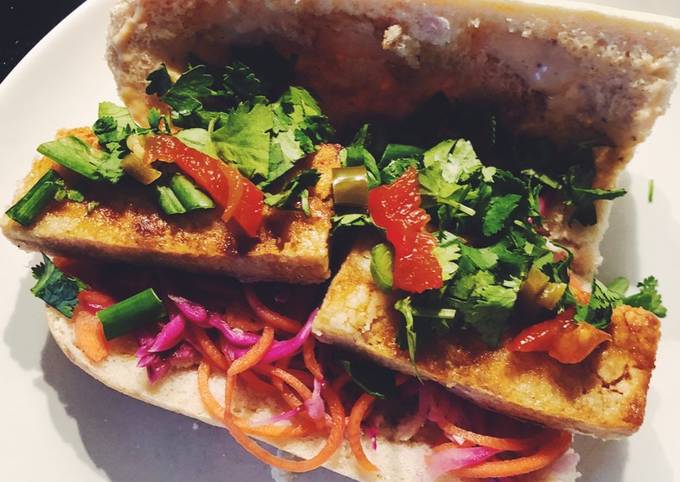 Recipe of Quick Tofu Banh Mi Sandwich