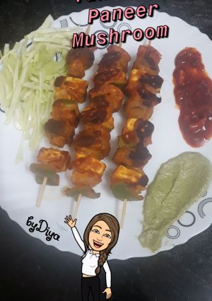 A picture of Tandoori paneer mushrooms.