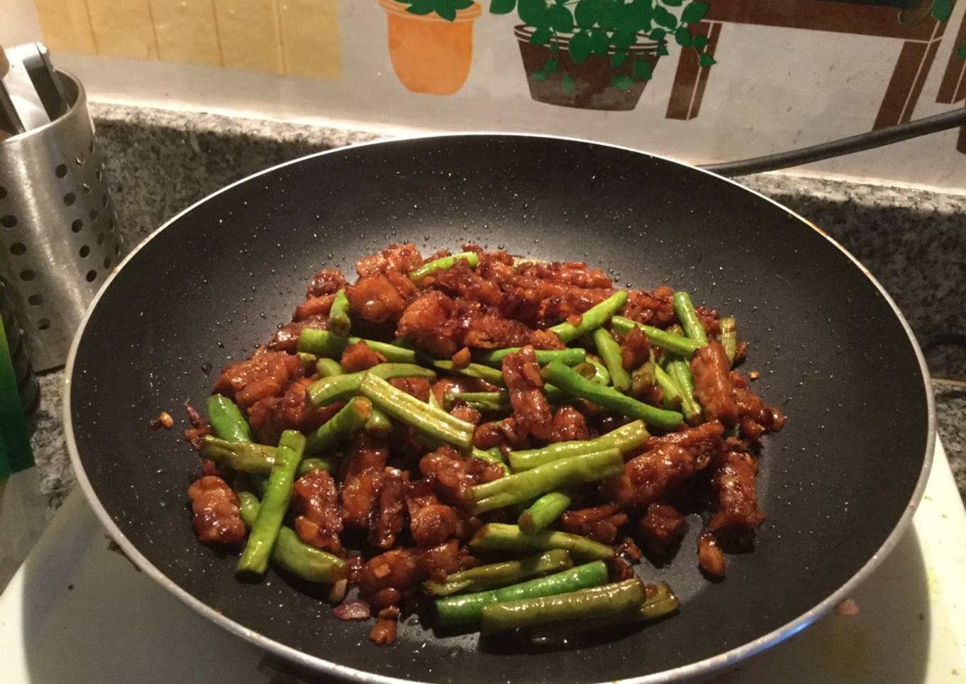 Orek Tempe kacang panjang special dan simple