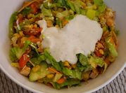 A picture of grilled chicken salad