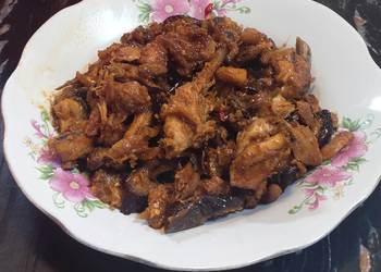 Resep Populer 50. Ayam suwir terong kecap Mantul Banget