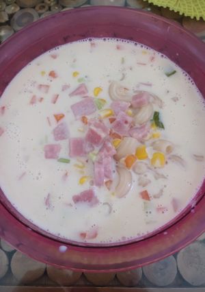 Foto resep Cream Soup Smokebeef Makaroni