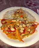 Salteado de verduras con pollo
