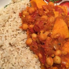 A picture of Sweet Potato & Chickpea Curry -Vegan.