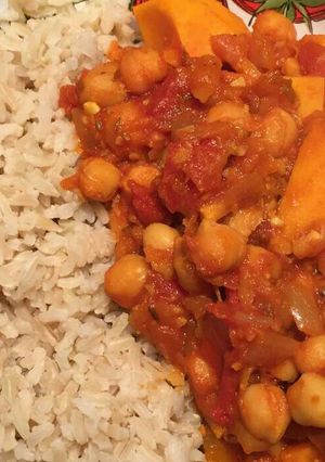 A picture of Sweet Potato & Chickpea Curry -Vegan.
