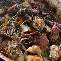 A picture of Slow Cooked Lamb & sweet potato pot.