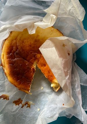 A picture of Mimi's Basque (Almost) Burnt Cheesecake.