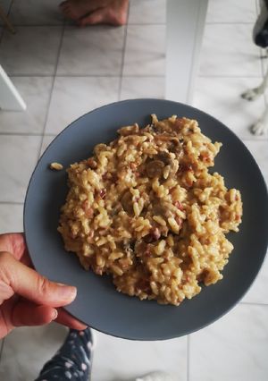 Une photo de Risotto lardons champignons