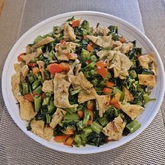 A picture of Sauteed Kangkong (Water Spinach).
