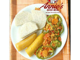 Special Egg n veggies sauce with Boiled Yam and Plantain