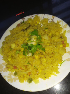 A picture of Mix veg corn pulao.