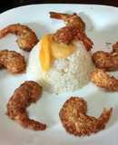 Camarones al coco con salsa de mango