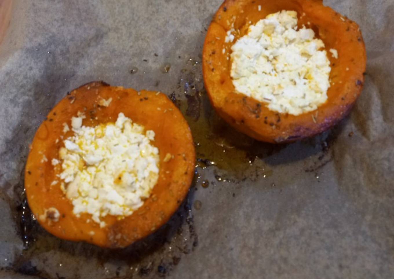 Potimarron rôti et fêta