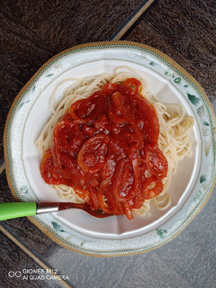 A picture of Spaghetti with sauce.