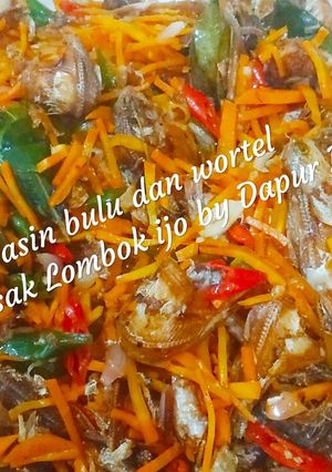 Foto resep Ikan Asin Bulu Ayam dan wortel masak Lombok Ijo