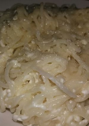 O poză a rețetei Paste cu brânză și zahăr.